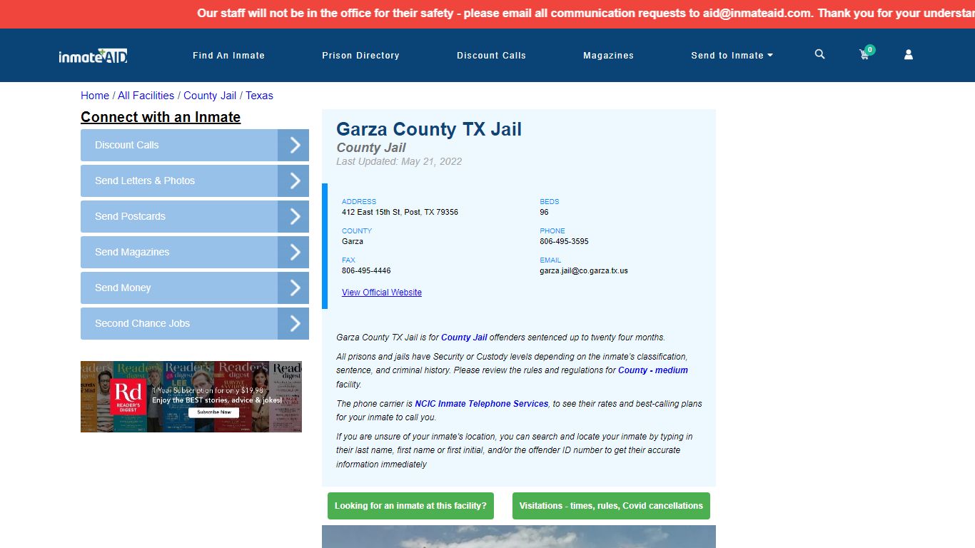 Garza County TX Jail - Inmate Locator - Post, TX